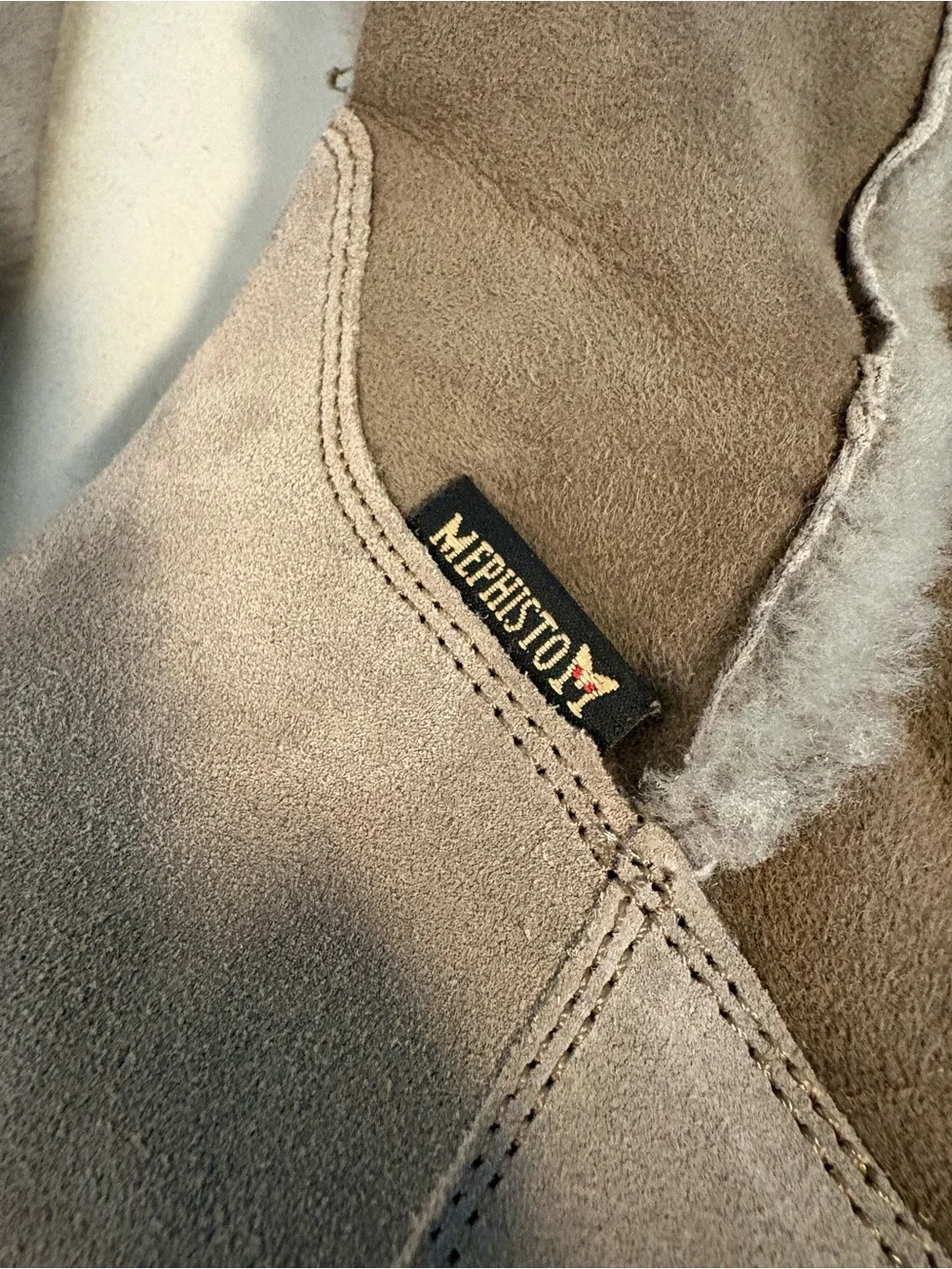 Mephisto Taupe Suede Fur-Lined Winter Boots